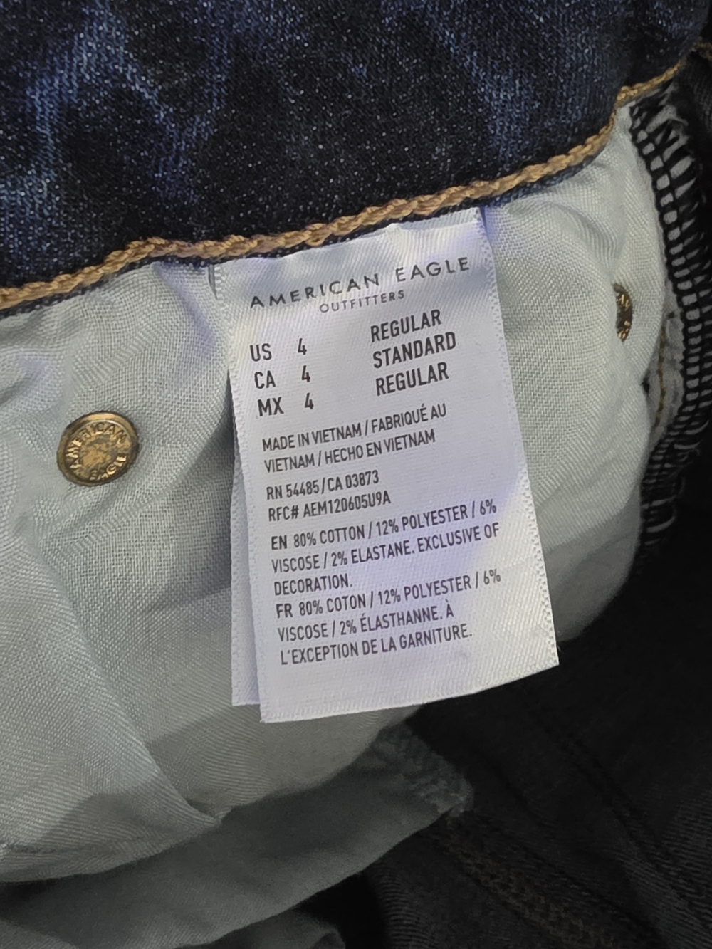American Eagle Super Hi-Rise Flare Dark Wash Stretch Denim Womens Size 4 - Picture 9 of 10
